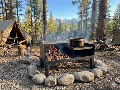 campingtisch grill Dutch Oven Table & Free-Standing Brasero Campfire Grill