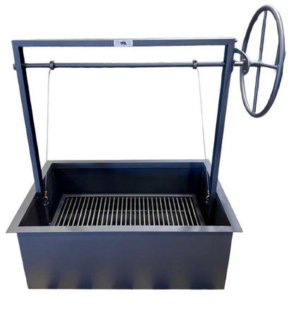 Santa Maria Built-In BBQ Grill with Steel Firebox for Wood and Charcoal 
