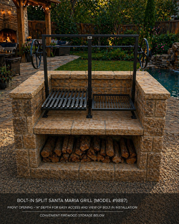 Santa Maria Grill Bolt-In Split – Wood Burning BBQ (No Flange ...
