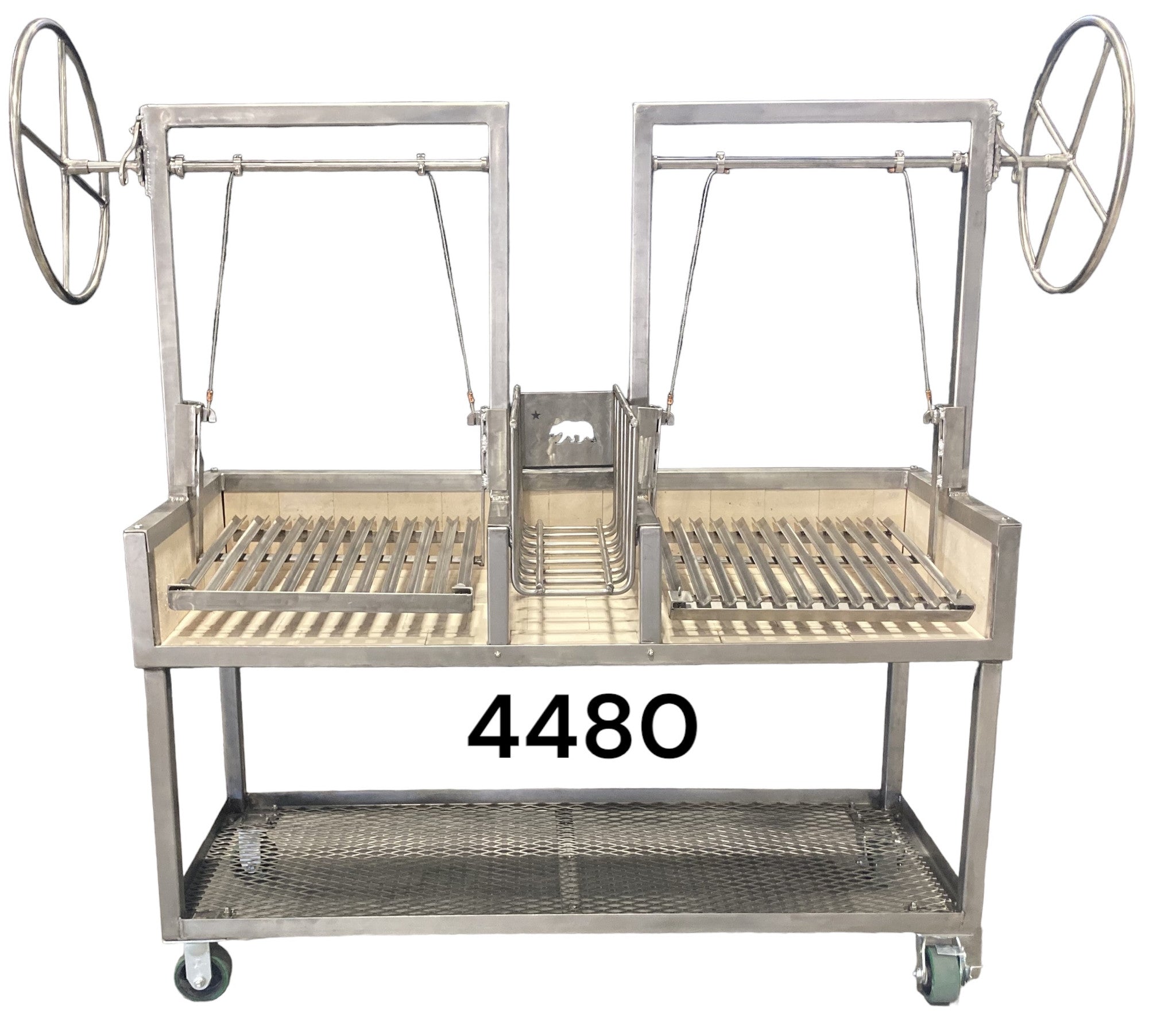 4480 - Portable Split Argentine Grill with Center Brasero - Heritage Backyard
