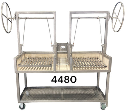 4480 - Portable Split Argentine Grill with Center Brasero - Heritage Backyard