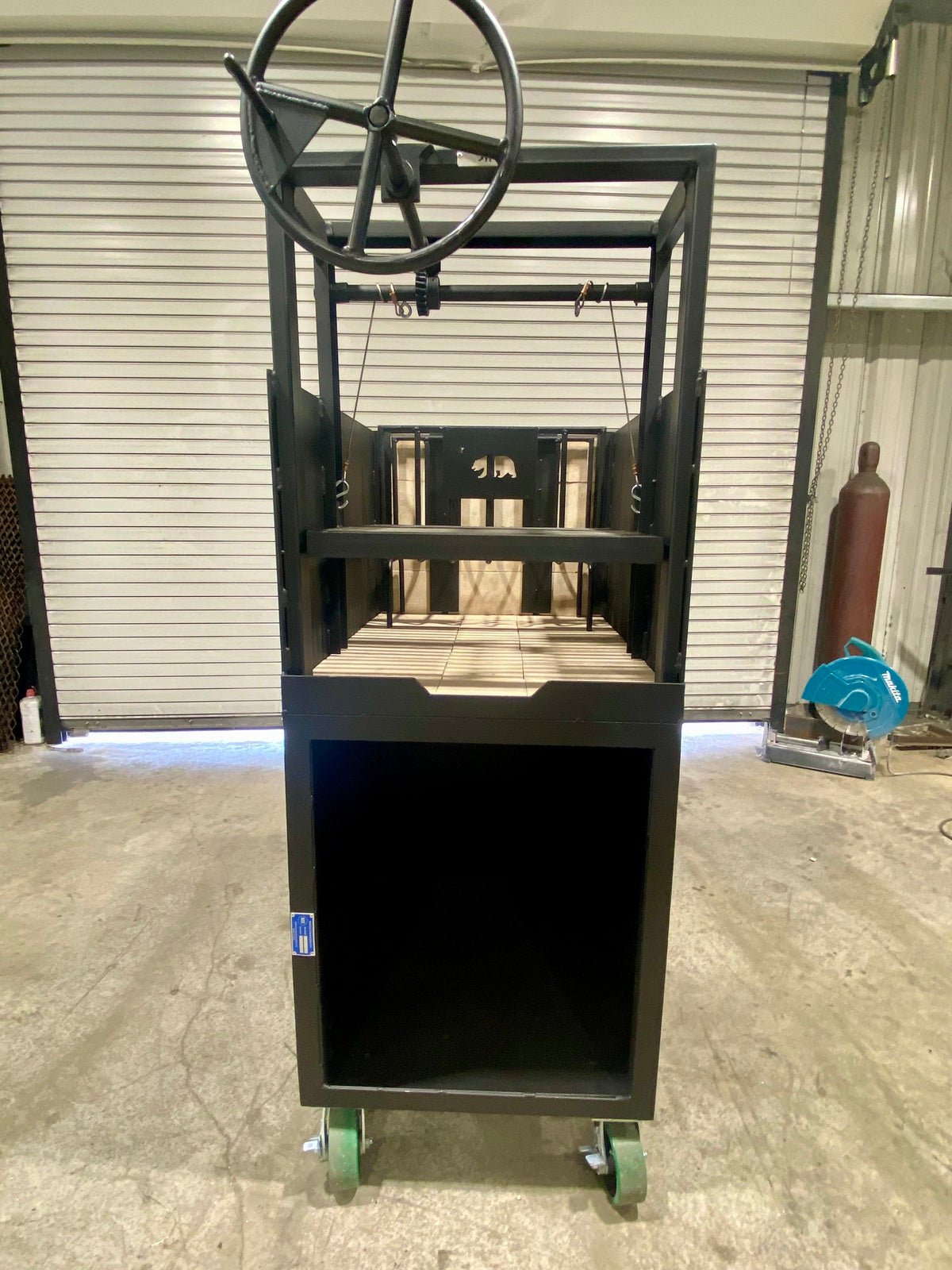4743 Small Commercial Fire Table Grill with Rear Brasero and Storage - Heritage Backyard Inc.