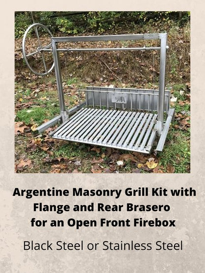 Argentine Architectural Grill with Rear Brasero & Flange - Heritage Backyard