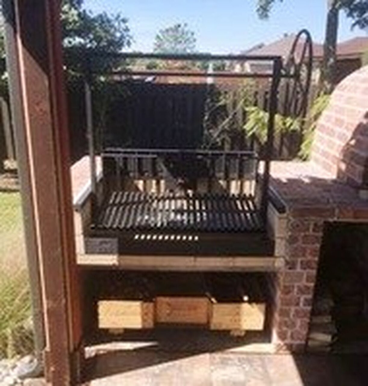 Argentine Architectural Grill with Rear Brasero & Flange - Heritage Backyard