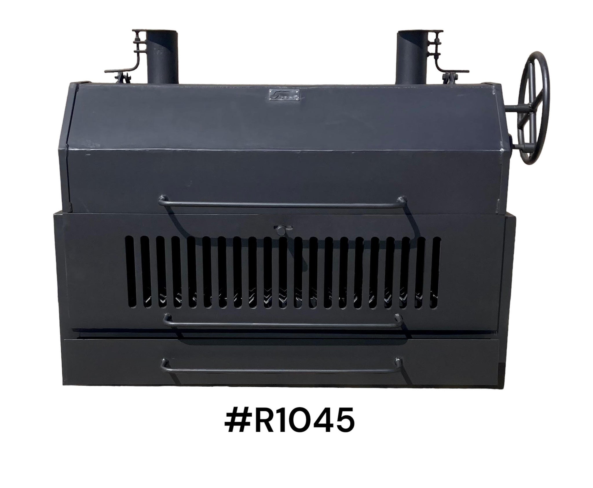 Built-In Outdoor Grill with Firebox and Smokestack Lid - Heritage Backyard