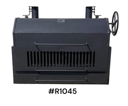 Built-In Outdoor Grill with Firebox and Smokestack Lid - Heritage Backyard