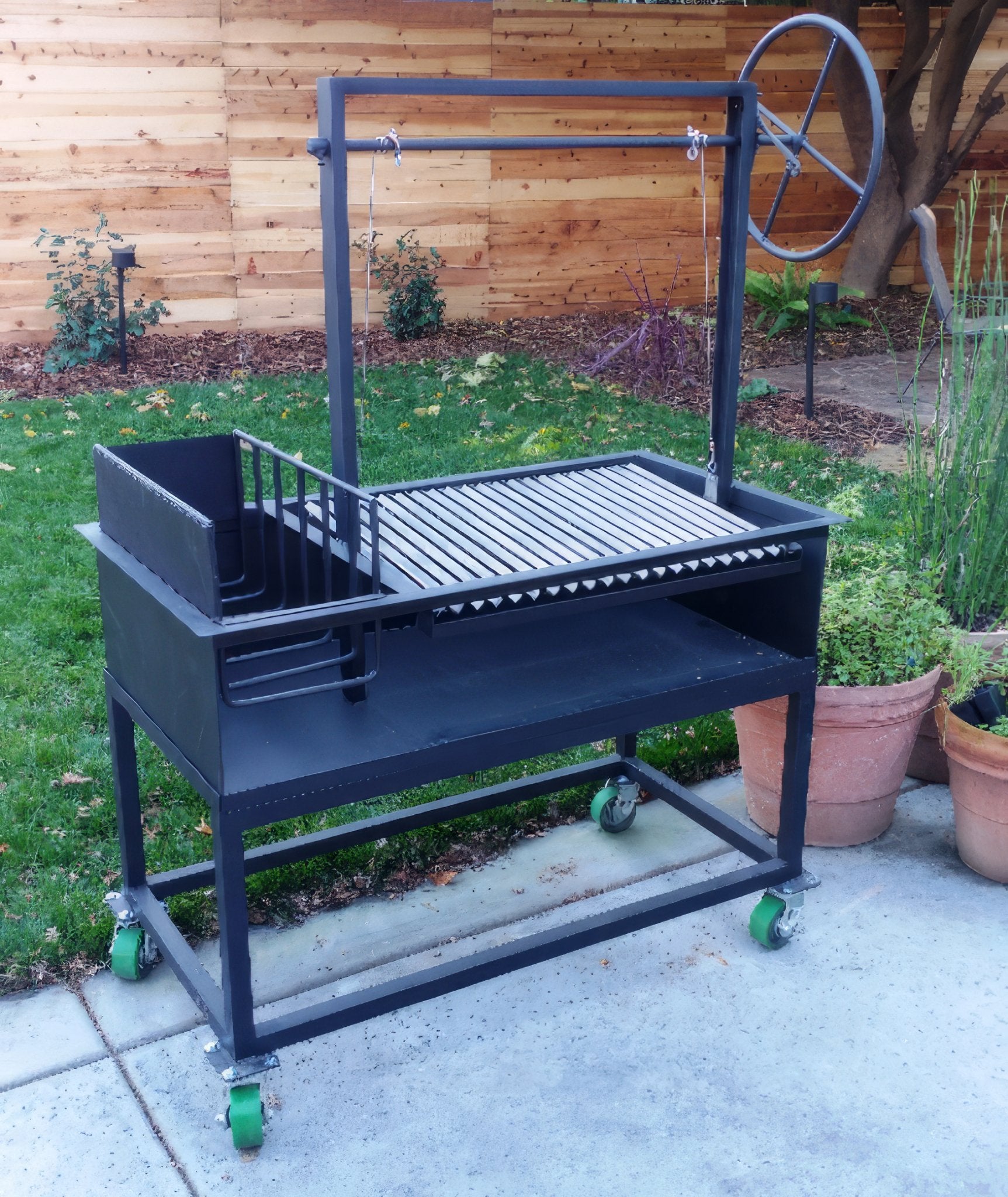 Argentine BBQ Grills with a Cart and a Side Brasero – Heritage Backyard ...