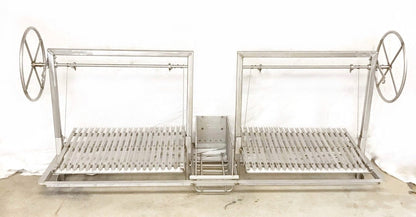 Split Argentine Architectural Grill with Center Brasero and Flange - Heritage Backyard Inc.